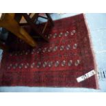 TWO AFGHAN RUGS. 165 x 86 AND 153 x 112cms.