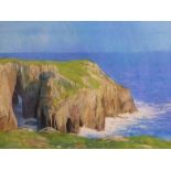 NEIL CANNING (b.1960) A COASTAL VIEW (POSSIBLY CORNWALL) SIGNED WATERCOLOUR. 36 x 41cms.