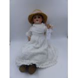 AN ANTIQUE FRENCH SFBJ-PARIS BISQUE HEAD DOLL No. 60. (3) CIRCA 1905-1915 WITH COMPOSITION BODY