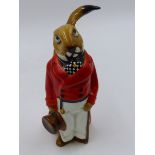 A ROYAL DOULTON MODEL OF A HARE HUNTSMAN. H.N. 101. H.17cms.