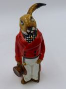 A ROYAL DOULTON MODEL OF A HARE HUNTSMAN. H.N. 101. H.17cms.