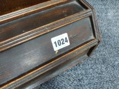 A 19th.C.COUNTRY MADE STAINED PINE CANDLE BOX.