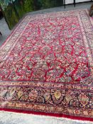 A PERSIAN SAROUK LARGE CARPET. 480 X 316