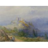 F. TULLY LOTT (1828-1899) A PANORAMIC VIEW OF MONT ORGNEIL CASTLE, JERSEY, SIGNED UNDER MOUNT