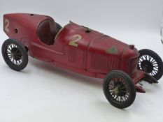 CIJ (PARIS,FRANCE) ALFA ROMEO P2 RACING CAR - LARGE SCALE PRESSED STEEL MODEL RACER c.1920/30,