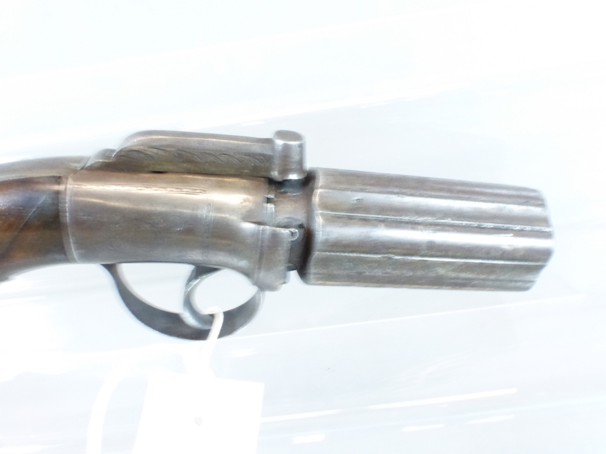 PERCUSSION PISTOL. ANTIQUE, NO CERTIFICATE REQUIRED. UN-NAMED PEPPERBOX REVOLVER. - Image 5 of 22