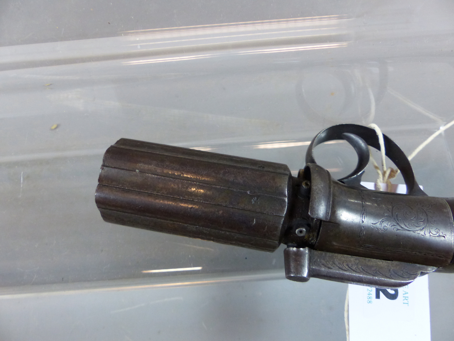 PERCUSSION PISTOL. ANTIQUE, NO CERTIFICATE REQUIRED. UN-NAMED PEPPERBOX REVOLVER. - Image 21 of 22