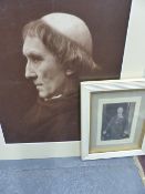 A MOUNTED VINTAGE PHOTOGRAPHIC IMAGE OF THE ACTOR SIR HENRY IRVING PLAYING BECKET WITH