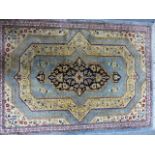 A PERSIAN SILK SMALL RUG. 77 x 56cms.