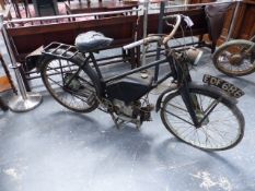 A JAMES AUTOCYCLE MOTOR-BICYCLE- BASICALLY COMPLETE BUT REQUIRING FULL RESTORATION ( NO V5)