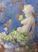 EDITH A. ANDREWS (19th/20thC.) THE BUTTERFLY, SIGNED WATERCOLOUR. 42.5 x 32cms
