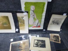 A COLLECTION OF UNFRAMED 20th.C. PRINTS. TO INCLUDE WORKS BY OR AFTER JANKEL ADLER, MICHAEL CARLO,