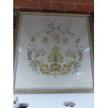 A PAIR OF FRAMED APPLIQUE COVERLETS