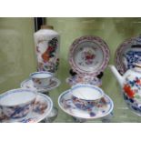 A COLLECTIVE LOT OF CHINESE EXPORTWARES TO INCLUDE IMARI DECORATED TEAWARES, FAMILLE ROSE VASES,