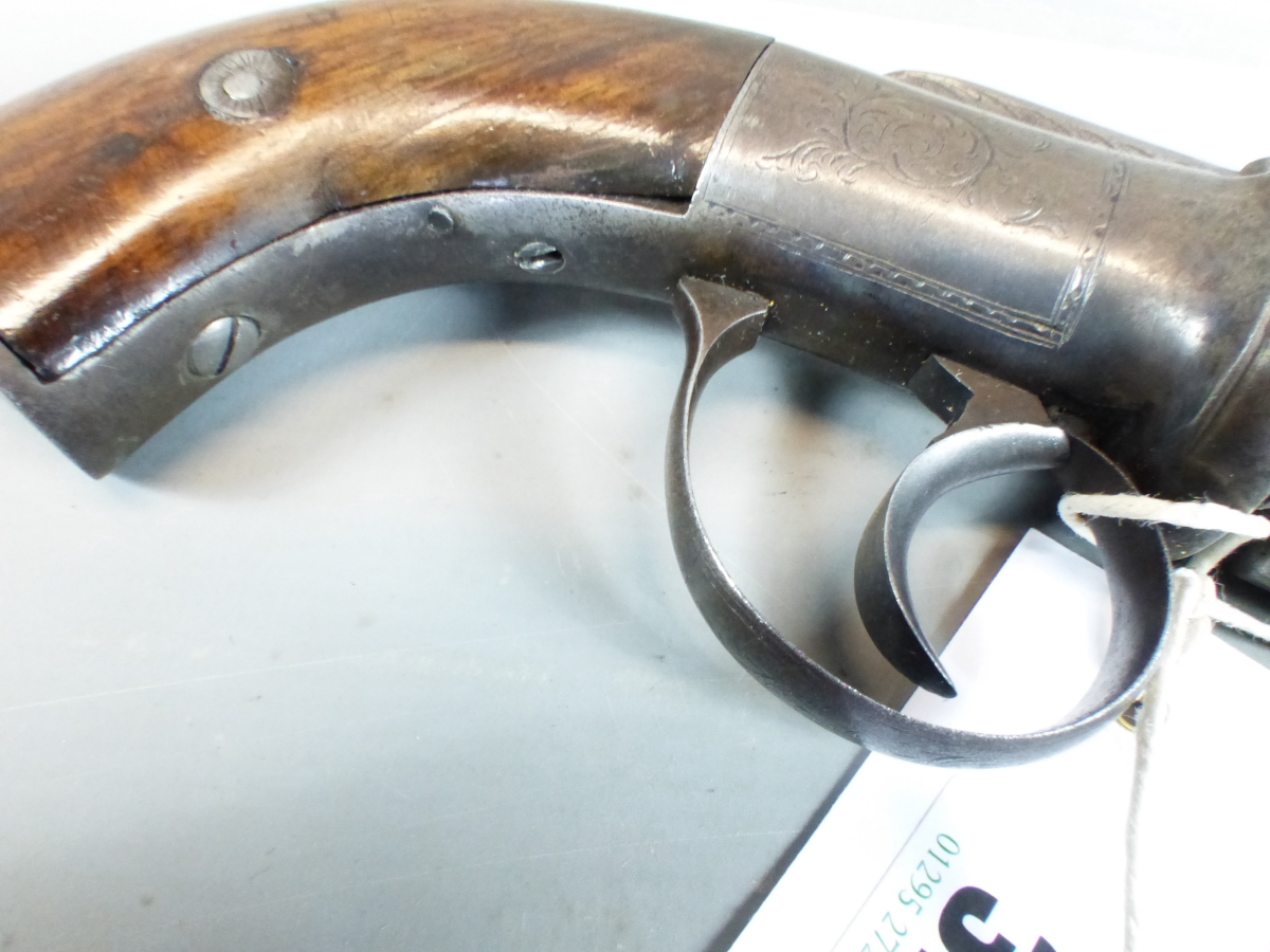 PERCUSSION PISTOL. ANTIQUE, NO CERTIFICATE REQUIRED. UN-NAMED PEPPERBOX REVOLVER. - Image 13 of 22