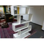 A WHITE CONTEMPORARY TERENCE CONRAN OPEN SHELF ROOM DIVIDER. H.180, W.120, D.30cms.