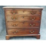 A GOOD GEO.III.MAHOGANY BATCHELOR'S CHEST WITH BRUSHING SLIDE OVER FOUR GRADUATED DRAWERS STANDING