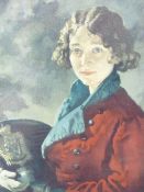 WILLIAM ORPEN (1878-1931) PORTRAIT OF MRS VERA HONE, (THE ROSCOMMON DRAGON) PENCIL SIGNED COLOURED