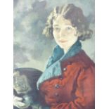 WILLIAM ORPEN (1878-1931) PORTRAIT OF MRS VERA HONE, (THE ROSCOMMON DRAGON) PENCIL SIGNED COLOURED