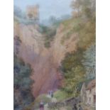 F.TULLY LOTT ( 1828-1899) A VIEW OF A CONTINENTAL TOWN AND ANOTHER OF A RIVER GORGE, BOTH SIGNED