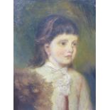 LATE 19th.C.ENGLISH SCHOOL. PORTRAIT OF A GIRL, OIL ON CANVAS. 50 x 40cms.