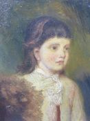 LATE 19th.C.ENGLISH SCHOOL. PORTRAIT OF A GIRL, OIL ON CANVAS. 50 x 40cms.