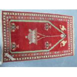 AN ANTIQUE TURKISH TRIBAL PRAYER RUG. 162 x 100cms.