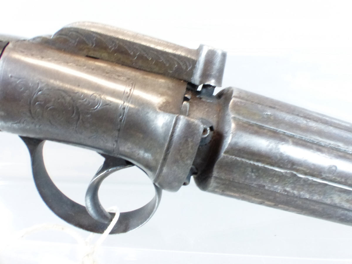 PERCUSSION PISTOL. ANTIQUE, NO CERTIFICATE REQUIRED. UN-NAMED PEPPERBOX REVOLVER. - Image 8 of 22