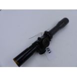 A BRITISH MILITARY LEE ENFIELD TELESCOPIC SIGHT No.32 Mk.1 HBMCo. OS 466A REG.No. 105a. POST AND