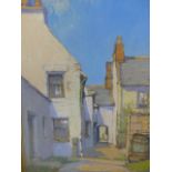 CAMPBELL MACKIE (1886-1952) COURTYARD, SIGNED PASTEL DRAWING. 28 x 24cms.