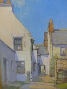 CAMPBELL MACKIE (1886-1952) COURTYARD, SIGNED PASTEL DRAWING. 28 x 24cms.