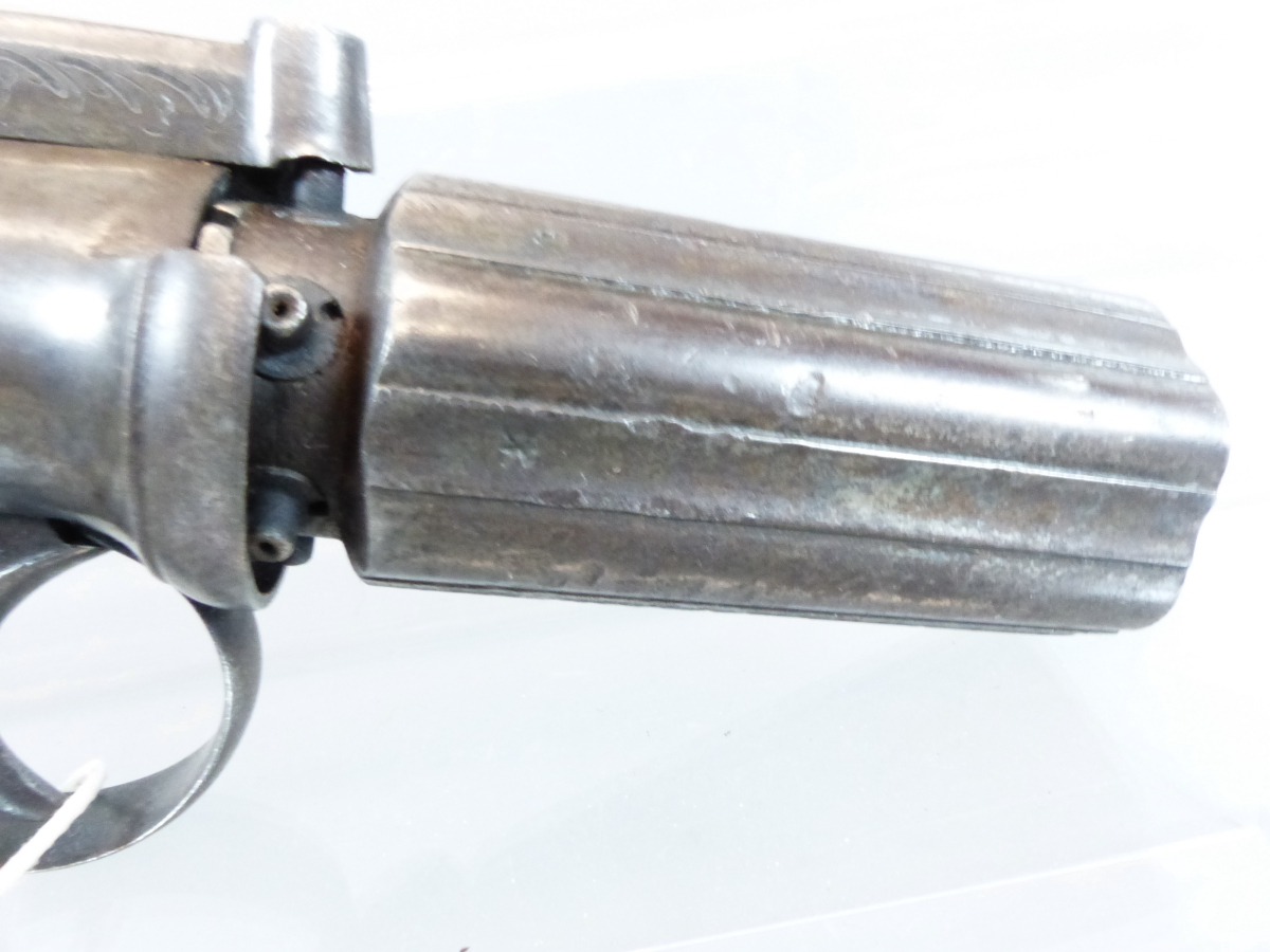 PERCUSSION PISTOL. ANTIQUE, NO CERTIFICATE REQUIRED. UN-NAMED PEPPERBOX REVOLVER. - Image 7 of 22