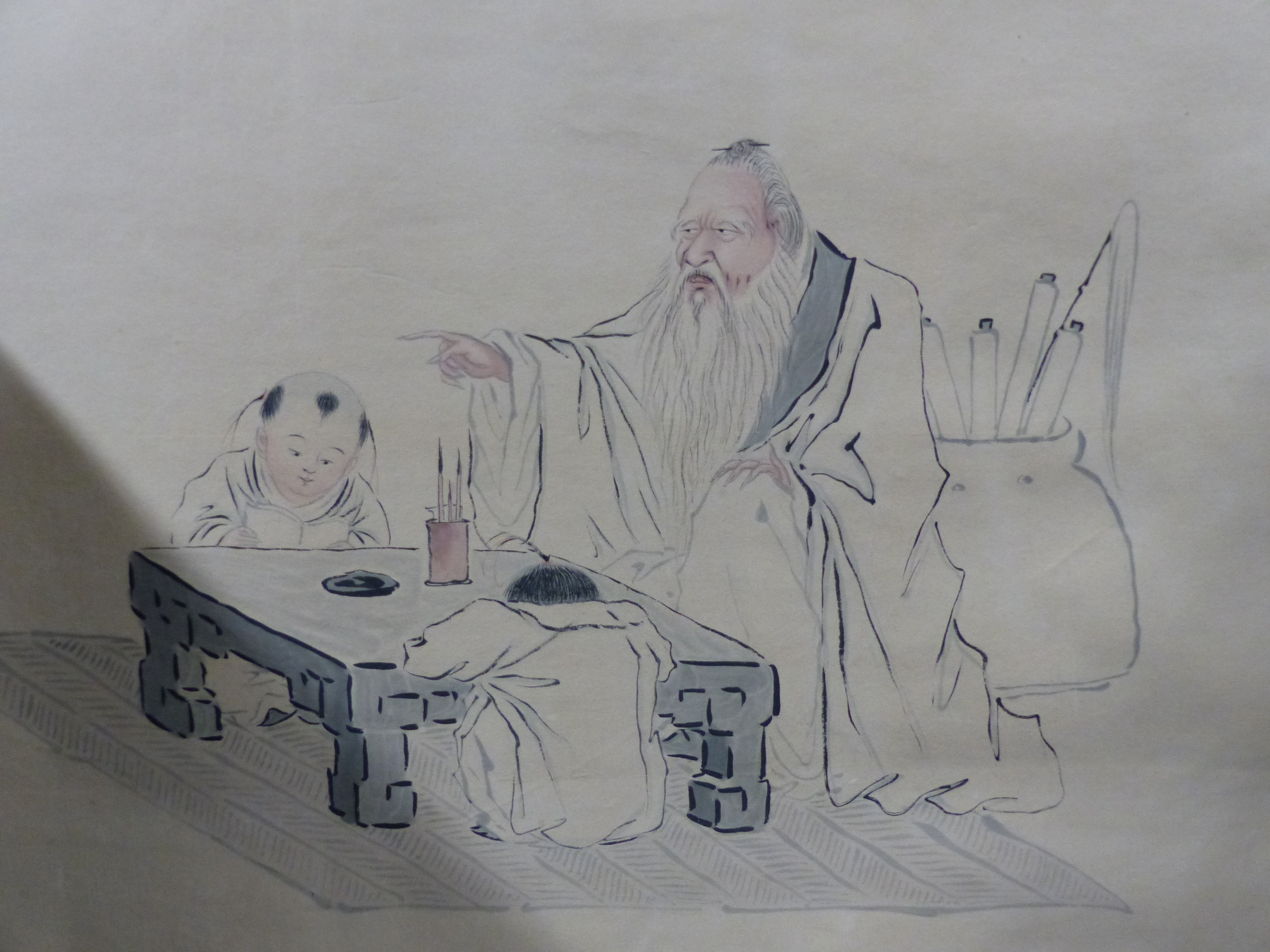 TWO CHINESE SCROLLS EACH OF SCHOLARS IN VARIOUS PURSUITS AND BOTH WITH SEAL SIGNATURE, INK WASH - Bild 3 aus 7