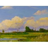 ALEXANDER KOLOTILOV (RUSSIAN 1946-) SUMMER LANDSCAPE, SIGNED AND INSCRIBED ON REVERSE. OIL ON