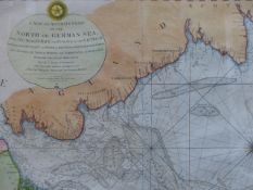 MAP, ROBERT SAYER, 1791, A NEW AND ACCURATE MAP OF THE NORTH OR GREAT GERMAN SEA.....ETC, FRAMED AND