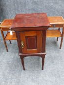 A LATE VICTORIAN PANELLED DOOR CABINET DESIGNED BY GEORGE JACK . TOGETHER WITH A PAIR OF LATER