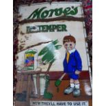 A LARGE PICTORIAL ENAMEL ADVERTISING SIGN FOR MORSES DISTEMPER