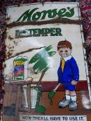 A LARGE PICTORIAL ENAMEL ADVERTISING SIGN FOR MORSES DISTEMPER