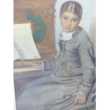 A.E.FISHER (19th.C. ENGLISH SCHOOL) WHAT SHALL I SING? A SIGNED AND DATED WATERCOLOUR. 35 x 25 cms.