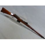 A SCHMIDT- RUBEN 7.5 X 53 (SWISS) STRAIGHT PULL MILITARY RIFLE SERIAL NUMBER 8605( NO CERTIFICATE