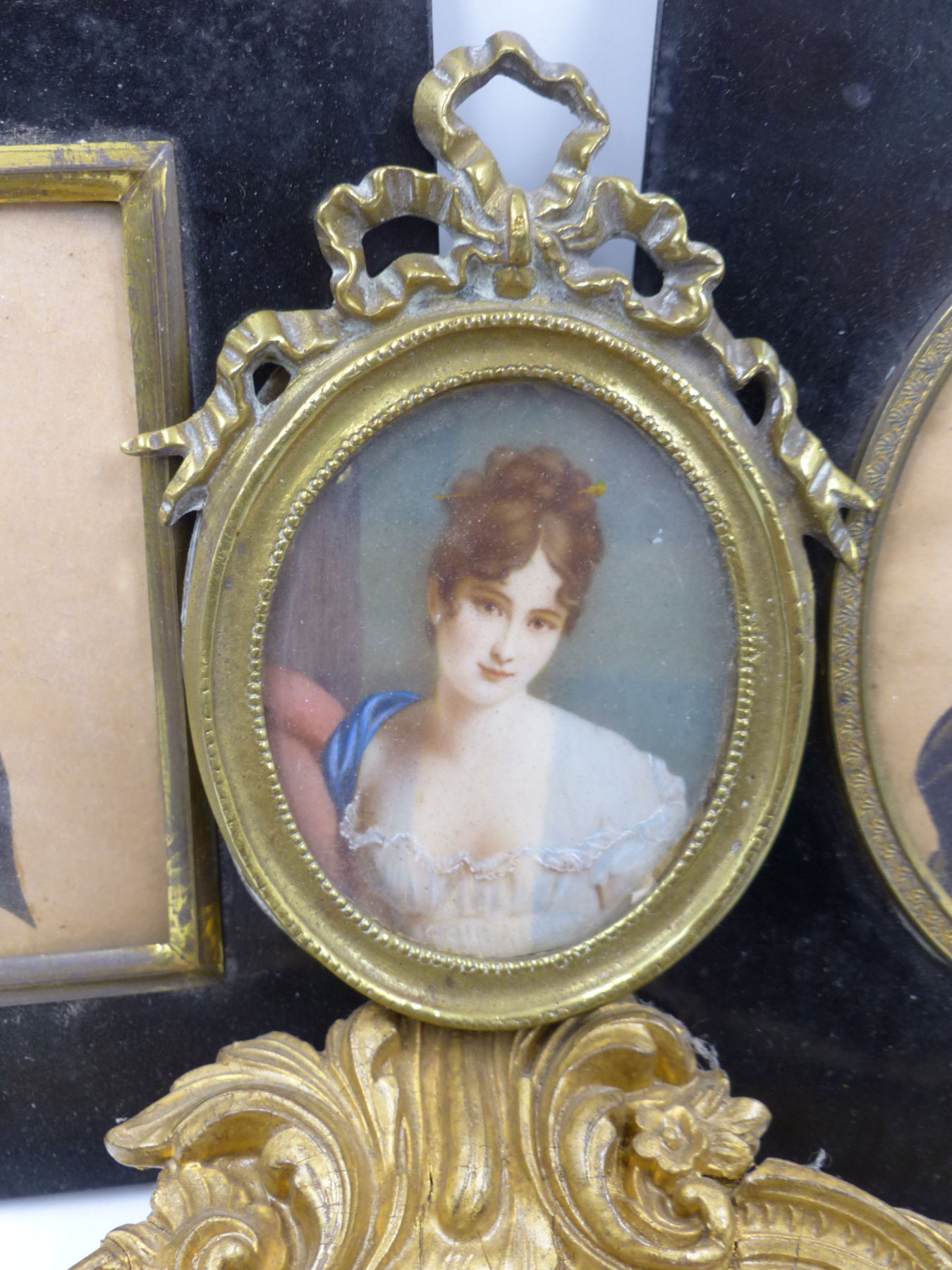 A COLLECTIVE LOT OF MINIATURES TO INCLUDE TWO SILHOUETTES, THREE OVAL WATERCOLOUR PORTRAITS , SOME - Image 6 of 12