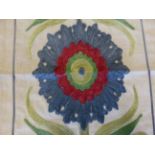 A SUZANI COVERLET AND TABLE RUNNER