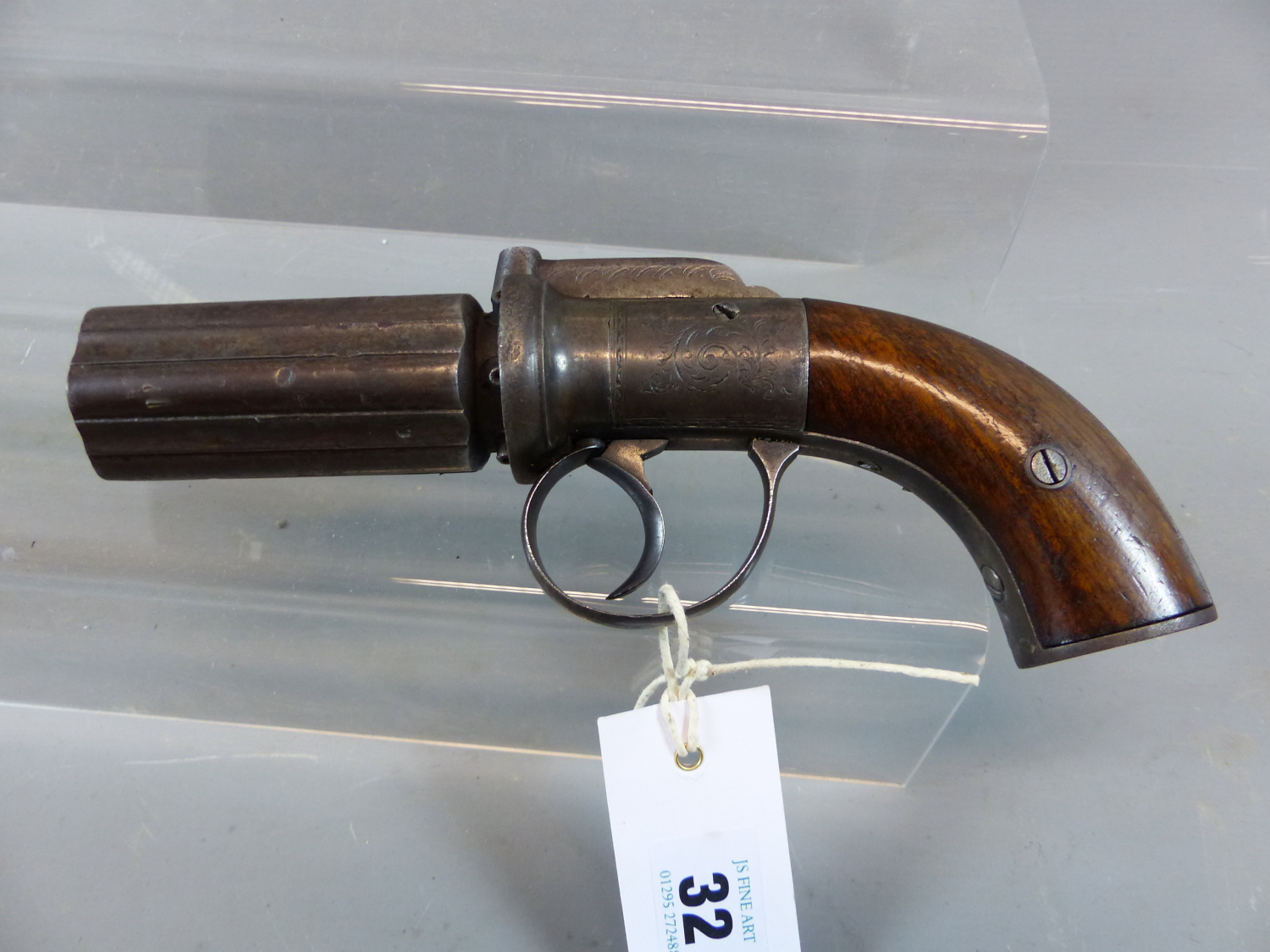 PERCUSSION PISTOL. ANTIQUE, NO CERTIFICATE REQUIRED. UN-NAMED PEPPERBOX REVOLVER. - Image 15 of 22