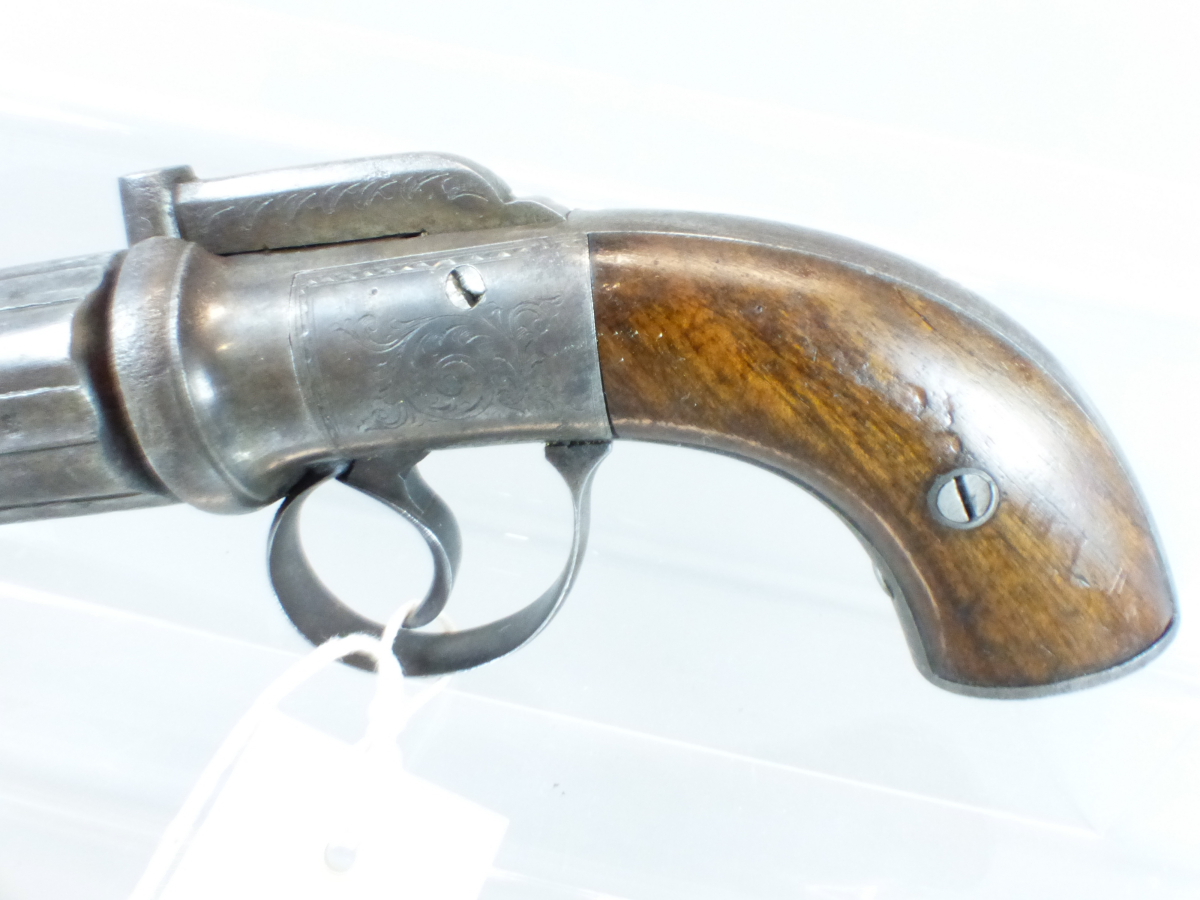 PERCUSSION PISTOL. ANTIQUE, NO CERTIFICATE REQUIRED. UN-NAMED PEPPERBOX REVOLVER. - Image 3 of 22