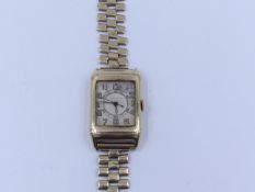 JAEGER LECOULTRE REVERSO WATCH IN 9ct GOLD. CASE HALLMARKED BIRMINGHAM 1938,MAKERS MARK FOR CASE