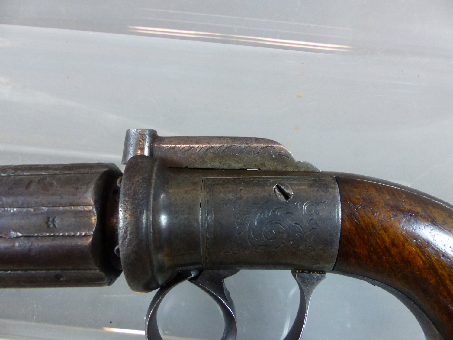 PERCUSSION PISTOL. ANTIQUE, NO CERTIFICATE REQUIRED. UN-NAMED PEPPERBOX REVOLVER. - Image 16 of 22