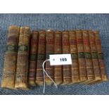 LAWRENCE STERNE. THE WORKS OF. 10 VOLS, LONDON 1780 IN FULL BROWN LEATHER TOGETHER WITH OTHER