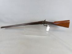SHOTGUN. T BLAND & SONS 12G. UNDERLEVER HAMMER GUN. (STOCK AND ACTION ONLY FAC REQUIRED FOR BARRELS)