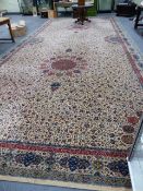 AN IMPRESSIVE WILTON WOOL GALLERY CARPET OF PERSIAN DESIGN. 855 x 367cms.