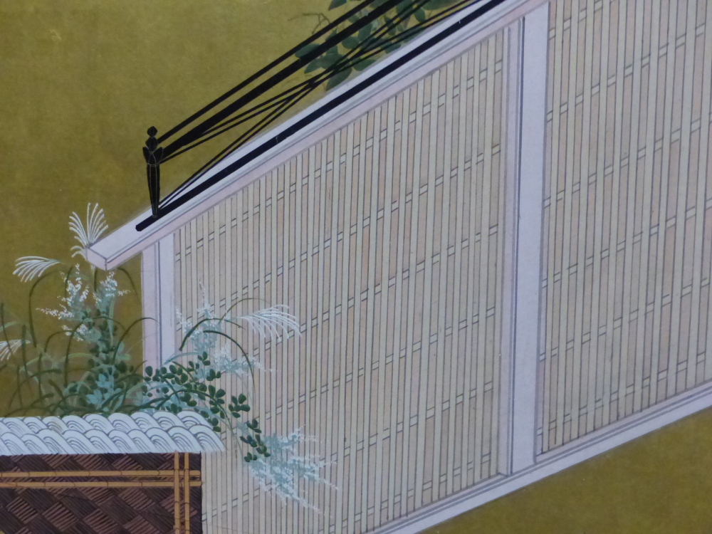 JAPANESE SCHOOL, A PAIR OF TWO PANEL FLOOR SCREENS DEPICTING A CONTINUOUS SCENE OF FIGURES IN A - Image 5 of 22